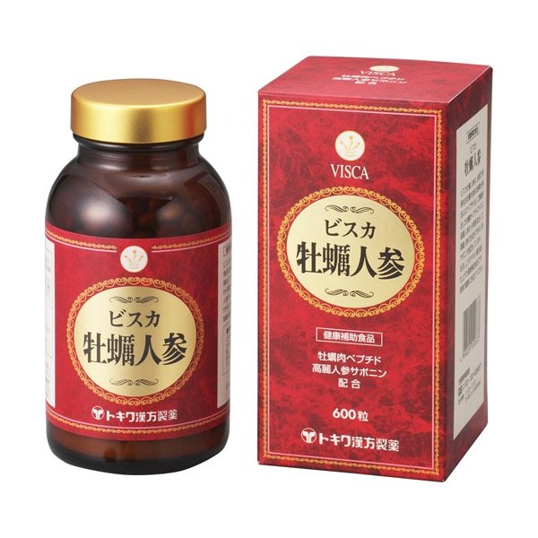ビスカ牡蠣人参　600粒 牡蠣肉ペプチド、高麗人参サポニン配合
