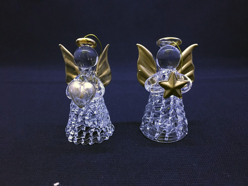 楽天市場】LEDライト ガラスハートエンジェル イルミ置物