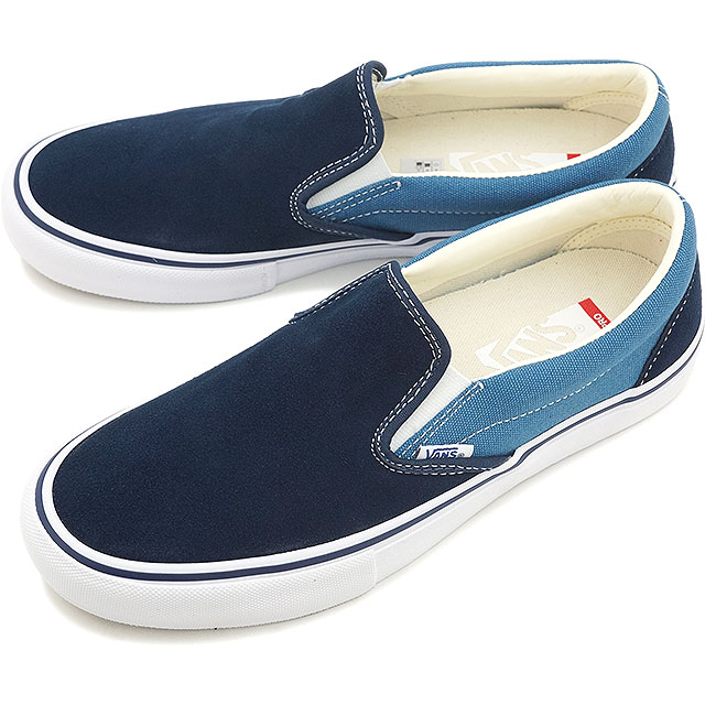 navy blue vans slip on