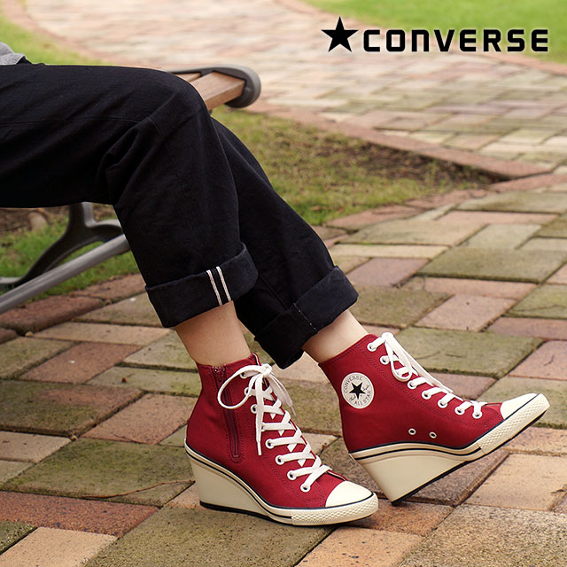 mischief: Converse all-star wedges zip Z cut CONVERSE ALL STAR WEDGE Z HI maroon (32099438 FW16 