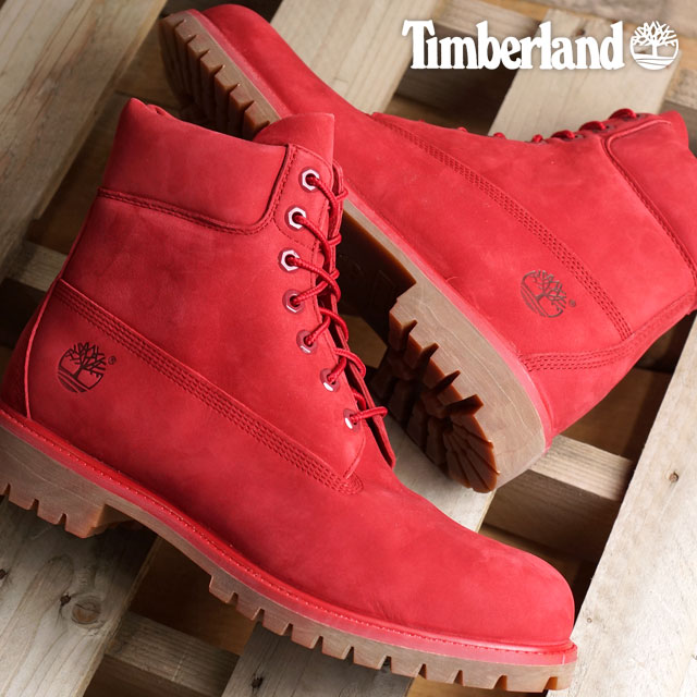 red 6 inch timberlands mens
