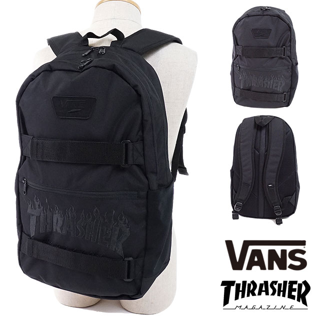 vans x thrasher authentic iii black backpack