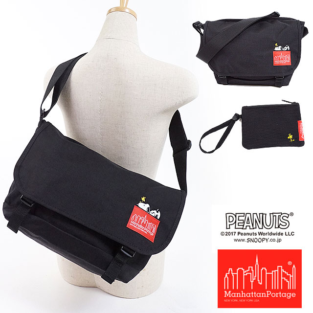 楽天市場 完売 ウッドストックポーチ付き Manhattan Portage Peanuts Snoopy マンハッタンポーテージ ピーナッツ スヌーピー ショルダーバッグ Casual Messenger Bag カジュアルメッセンジャーバッグ ブラック Mp1606jrsnpy17 Fw17 Mischief