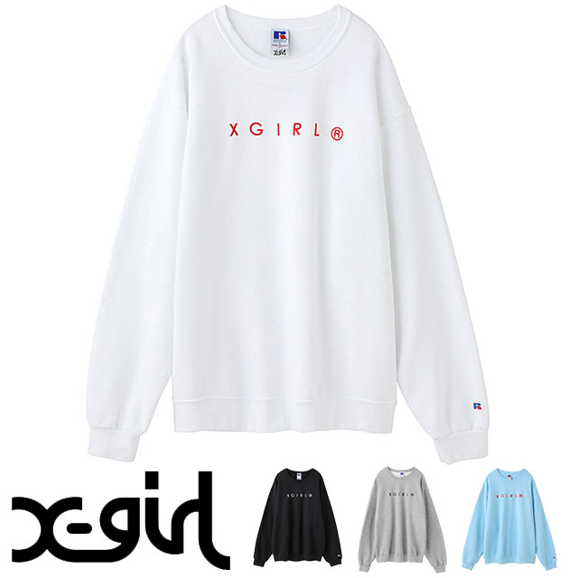楽天市場 完売 X Girl Russell エックスガール ラッセル トレーナー Interval Logo Crew Sweat Top インターバルロゴ クルースウェット トップ Fw17 Mischief