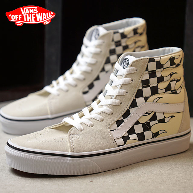 vans sk8 hi checkerboard flame