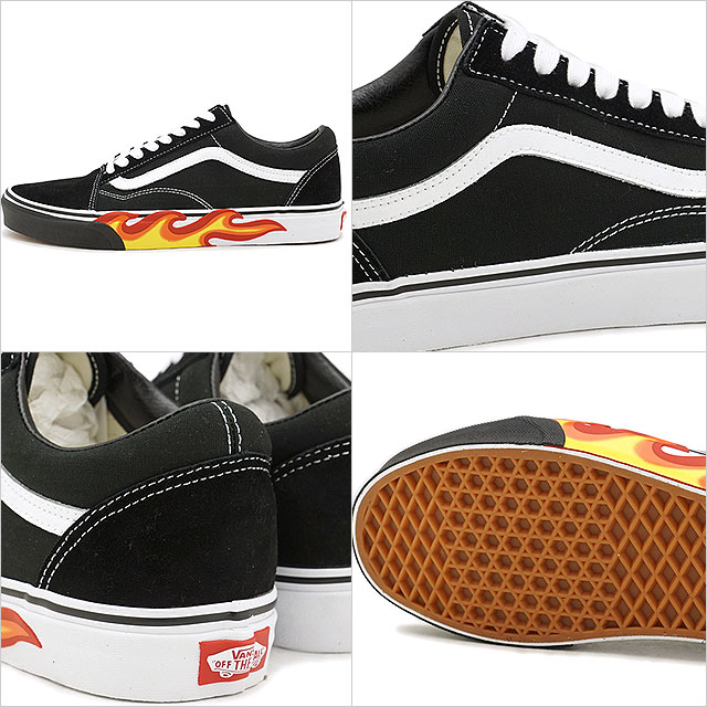 vans old skool flame on feet