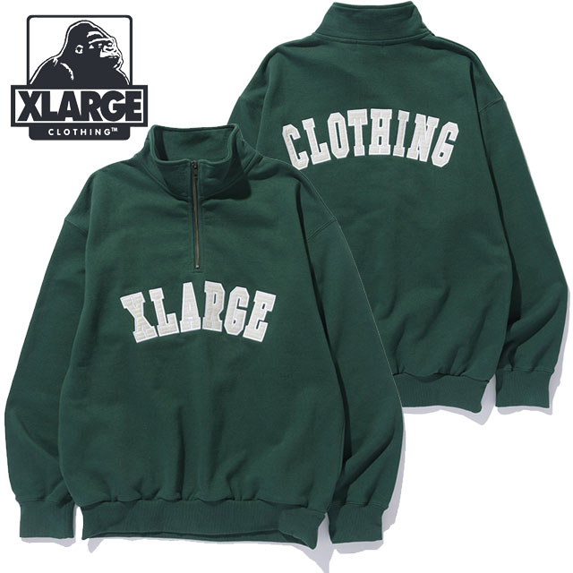 XLARGE ダークグリーン ハーフジップ XL XLARGE ダークグリーン ハーフジップ XL
