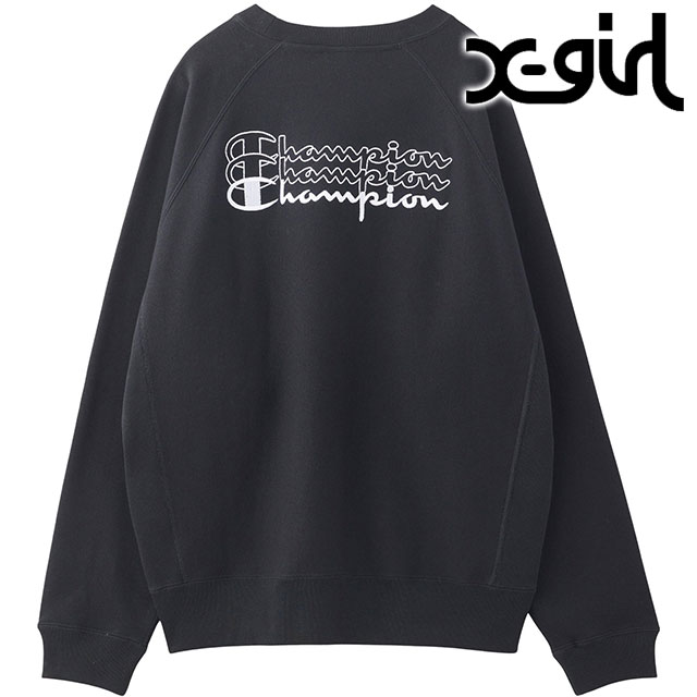 X-girl エックスガール Champion チャンピオン別注 長袖 スウェットパーカー 2 ブラウン 裏起毛 レディース main image 1