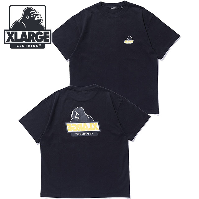 エクストララージ XLARGE バックサイドOG ショートスリーブTシャツ [101253011002 FW25] BACKSIDE OG S/S TEE メンズ トップス 半袖 BLACK 【メール便可】 正規取扱店