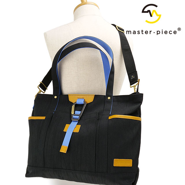 マスターピース master-piece 2WAY トートバッグ [02354-v2 FW25] 16.5L link 2-WAY TOTE BAG メンズ・レディース 鞄 ショルダーバッグ 日本製 通勤通学 BLACK 正規取扱店｜mischief シューズ＆アパレル
