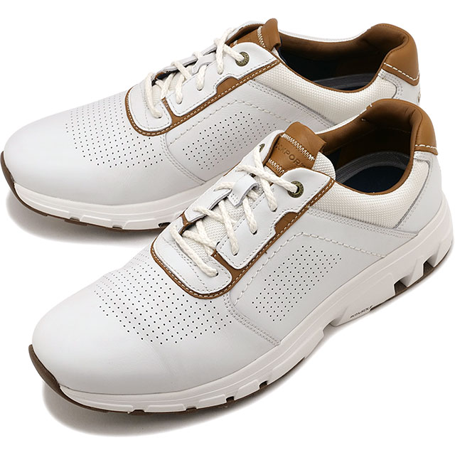 【50%OFF/SALE】ロックポート ROCKPORT スニーカー メンズ リバウンドエックス プレーン トゥ [RPI-CJ3047W] REBOUNDX PLAIN TOE 革靴 ウォーキングシューズ ワイドワイズ WHITE/TAN 正規取扱店【ts】【e】 8,894円