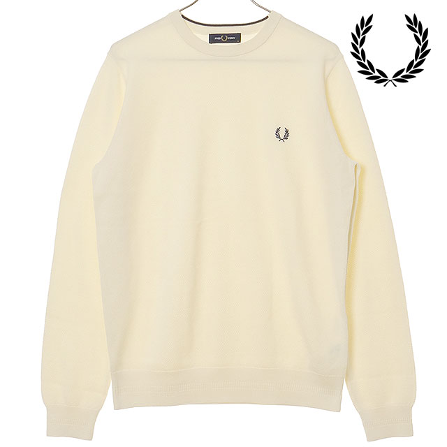 フレッドペリー FRED PERRY ピケステッチジャンパー [K1309-560 FW25Q4] PIQUE STITCH JUMPER メンズ トップス セーター クルーネックニット ECRU 正規取扱店 15,444円
