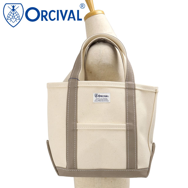 オーシバル ORCIVAL トートバッグ スモール [OR-H0285-KWC] TOTE BAG SMALL メンズ・レディース ユニセックス 鞄 日本製 キャンバストート 小サイズ 帆布 ホワイト系 ECRU/TAUPE 正規取扱店
