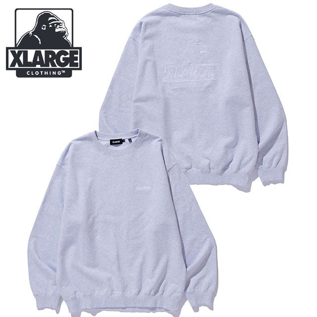 【20%OFF/SALE】エクストララージ XLARGE クルーネック スウェットシャツ [101254012013 FW25] SLANTED OG CREWNECK SWEATSHIRT メンズ トップス プルオーバー トレーナー アッシュ グレー 正規取扱店【ts】【e】