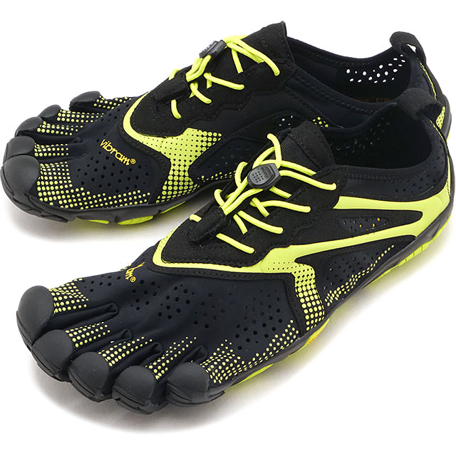 ビブラムファイブフィンガーズ Vibram FiveFingers 5本指シューズ メンズ V-RUN [26M7004 SS26] 靴 ベアフット ランニングシューズ アウトドア 黒 Black-Lime/Black 正規取扱店｜mischief シューズ＆アパレル