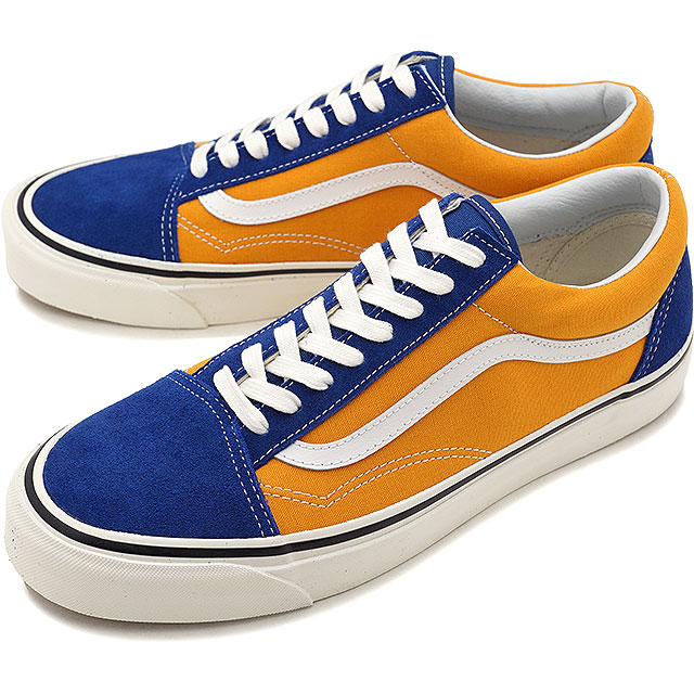 gold and blue vans