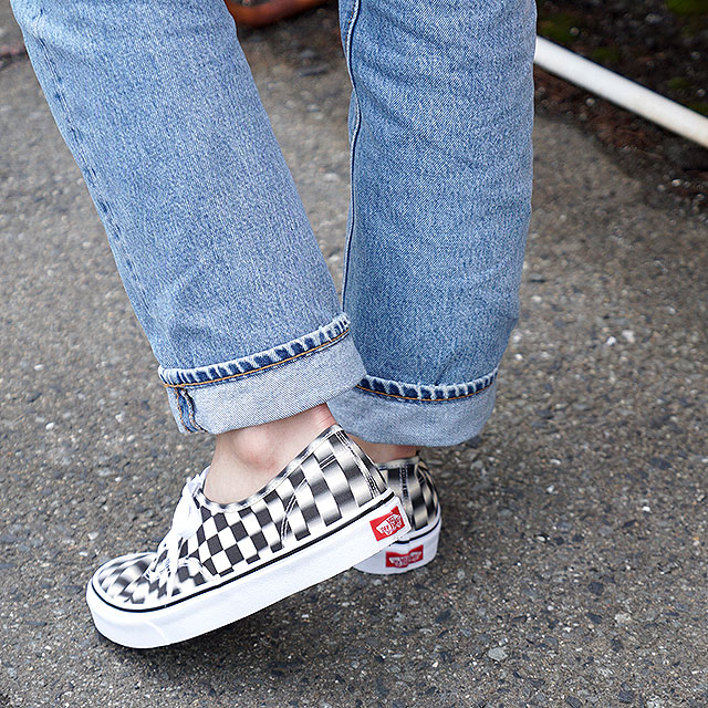 vans authentic black on feet