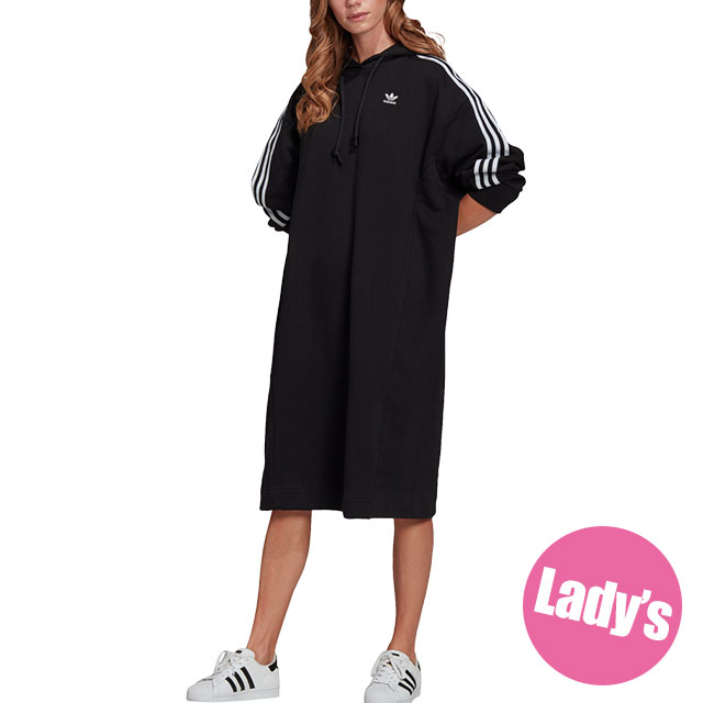 完売 楽天市場 5 限定 楽天カードで7倍 アディダスオリジナルス Adidas Originals レディース フーディードレス Hoodie Dress Gn27 Ss21 トップス パーカーワンピース ブラック系 Mischief 開店祝い Secom Com Uy