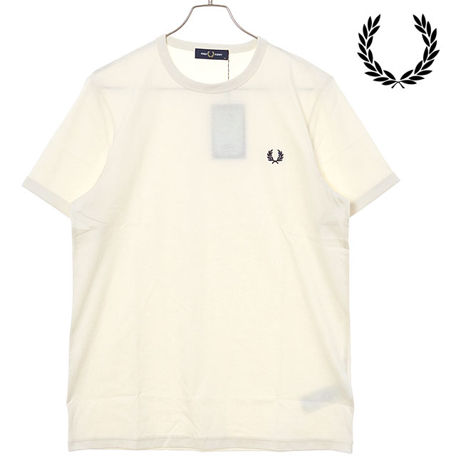 【20%OFF/SALE】フレッドペリー FRED PERRY メンズ リンガーTシャツ [M3519-170 SS25]　フレッド・ペリー FREDPERRY RINGER T-SHIRT トップス 半袖 コットンジャージー ECRU 【メール便可】 正規取扱店【ts】【e】