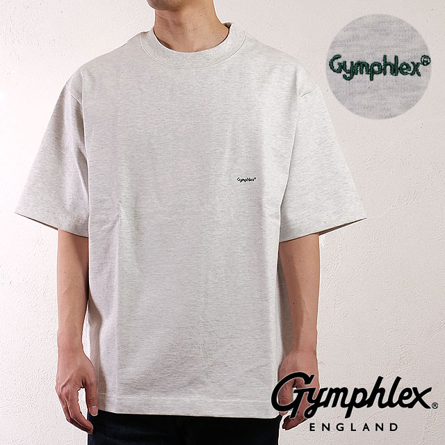 ジムフレックス Gymphlex クルーネック ショートスリーブ Tシャツ [#J-9271 HWJ SS25] CREW NECK S/S T-SHIRT メンズ スポーツファッション トップス 半袖 ワイドシルエット HEATHER LIGHT GREY(GREEN) 【メール便可】 正規取扱店 6,178円