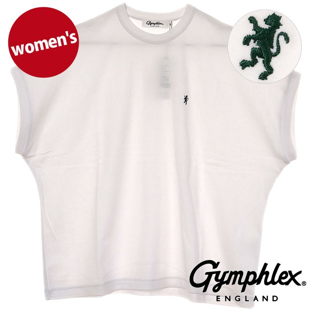 ジムフレックス Gymphlex クルーネック スリーブレス PO [#GY-C0361 FLK SS25] CREW NECK SLEEVELESS P.O. レディース スポーツファッション トップス スリーブレスTシャツ WHITE(GREEN) 【メール便可】 正規取扱店