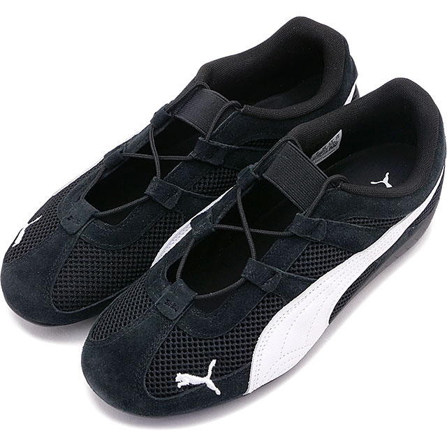 プーマ PUMA スニーカー スピードキャット GO ウィメンズ [403589-01 SU25] SPEEDCAT GO WNS レディース 靴 薄底 バレエシューズタイプ プーマブラック/プーマホワイト 正規取扱店