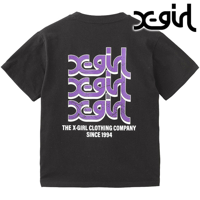 エックスガール X-girl ボックスロゴショートスリーブTシャツ 105258011001 SS25SPOT BOX LOGO S S TEE レディース xgirl トップス 半袖 BLACK  正規取扱店 エックスガール X-girl ボックスロゴショートスリーブTシャツ