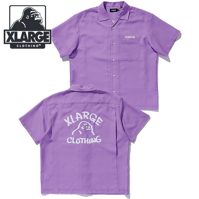エクストララージ XLARGE ドローイング OG ショートスリーブシャツ [101252014002 SU25] DRAWING OG S/S SHIRT メンズ x-large エックスラージ トップス 半袖 オープンカラーシャツ LtPURPLE 正規取扱店