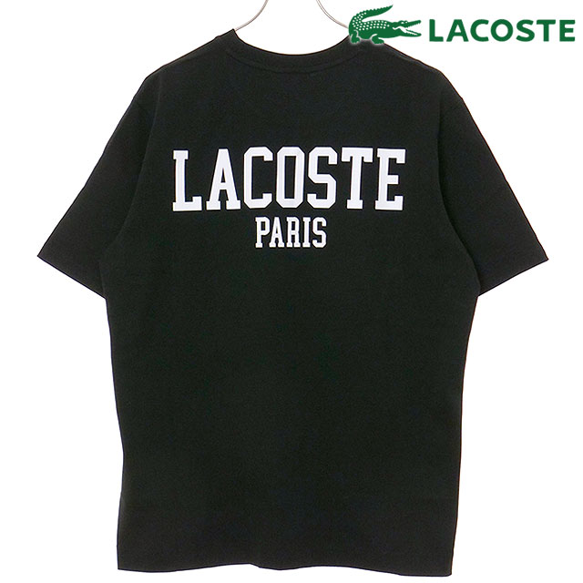 ラコステ LACOSTE バックプリントベーシックTシャツ [TH4705-99-031 SS25] BACK PRINT BASIC T-SHIRT メンズ トップス 半袖Tee BLACK 【メール便可】 正規取扱店｜mischief シューズ＆アパレル