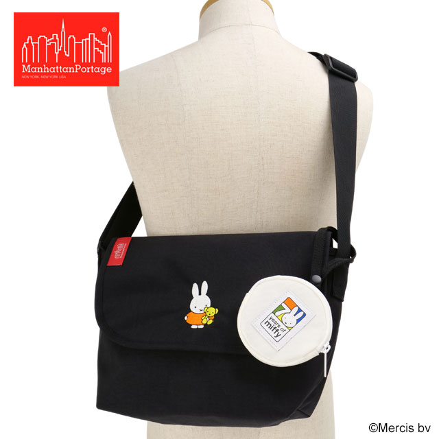 マンハッタンポーテージ Manhattan Portage ナイロン メッセンジャーバッグ(SM)バックポケット ミッフィー 70周年 [MP1605JRBPDMGNTMF70] NYLON MESSENGER BAG(SM)MIFFY 70TH 鞄 ショルダーバッグ 記念ポーチ付き Black 正規取扱店【cp】