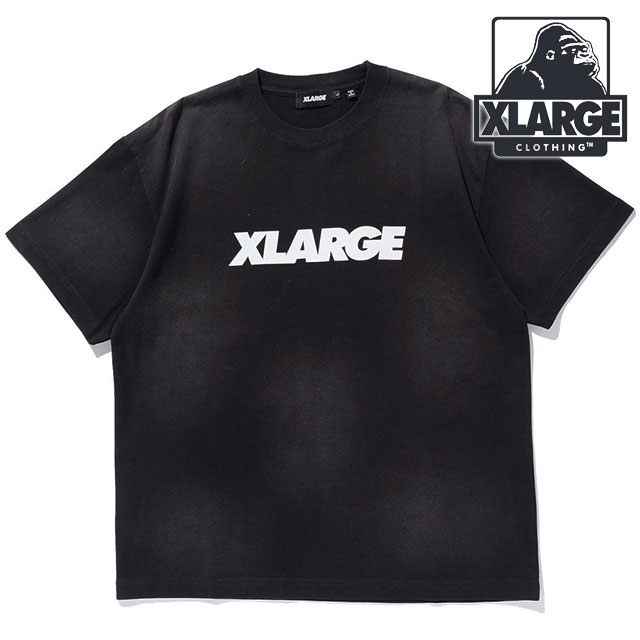 【4/18限定 最大P30倍】エクストララージ XLARGE メンズ ディスチャージプリンテッド スタンダードロゴ ショートスリーブTシャツ [101261011009 SS26] DISCHARGE PRINTED STANDARD LOGO S/S TEE トップス 半袖 黒 BLACK 【メール便可】 正規取扱店