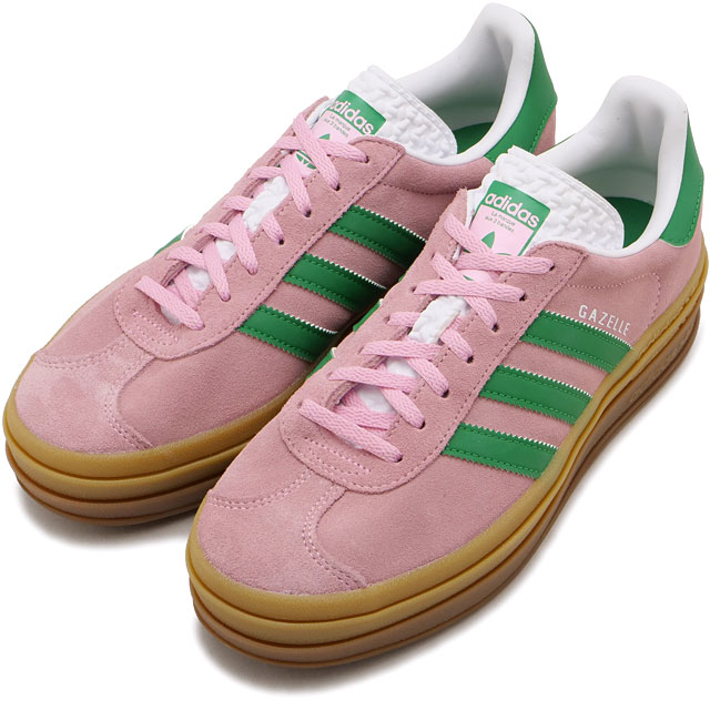【4/18限定 最大P31倍】アディダス オリジナルス adidas Originals スニーカー レディース ガゼル ボールド ウィメンズ [IE0420 SS26] GAZELLE BOLD W ローカット 厚底 トゥルーピンク/グリーン/フットウェアホワイト 正規取扱店