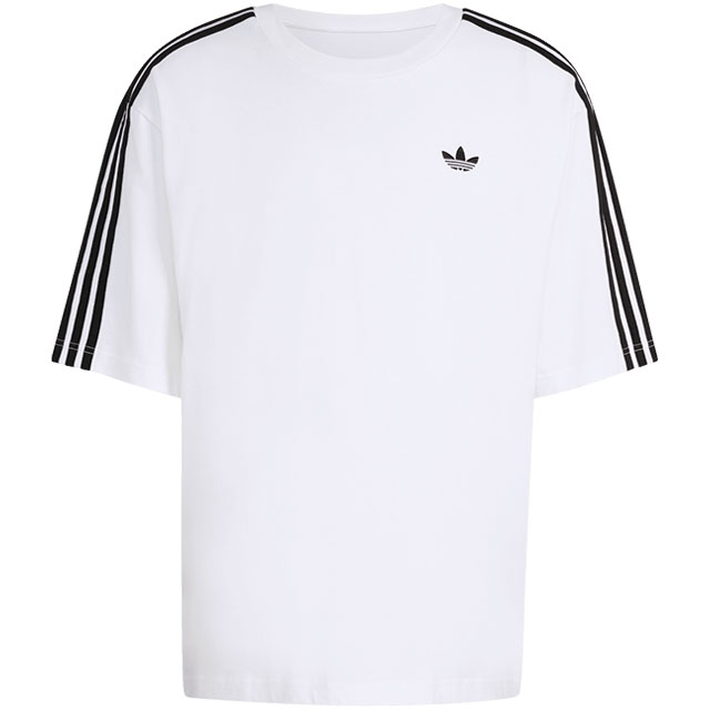アディダス オリジナルス adidas Originals メンズ アディカラー スリーストライプス オーバーサイズド ティー [V9487/KD4096 SS26] ADICOLOR 3-STRIPES OVERSIZED TEE トップス 半袖 Tシャツ 白 ホワイト 【メール便可】 正規取扱店