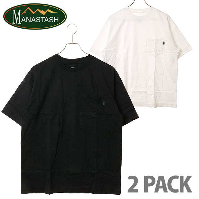 マナスタッシュ MANASTASH メンズ ヘンプ ポケットTシャツ 2パック [792-4934001-363 SS26] HEMP PK TEES (2 PACK) トップス Tシャツ 2枚セット ブラック ホワイト OTHER 正規取扱店