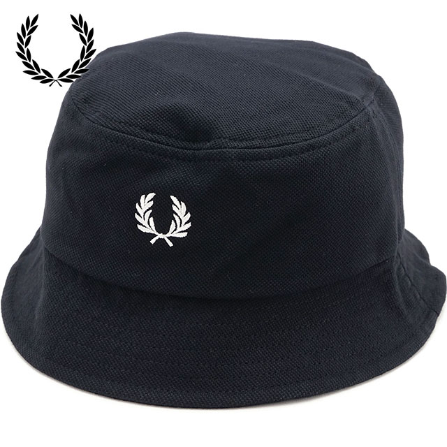フレッドペリー FRED PERRY ピケバケットハット [HW2296-843 SS26] PIQUE BUCKET HAT メンズ・レディース ユニセックス 帽子 鹿の子 バケハ ブラック BLACK/SNOWWHITE 【メール便可】 正規取扱店