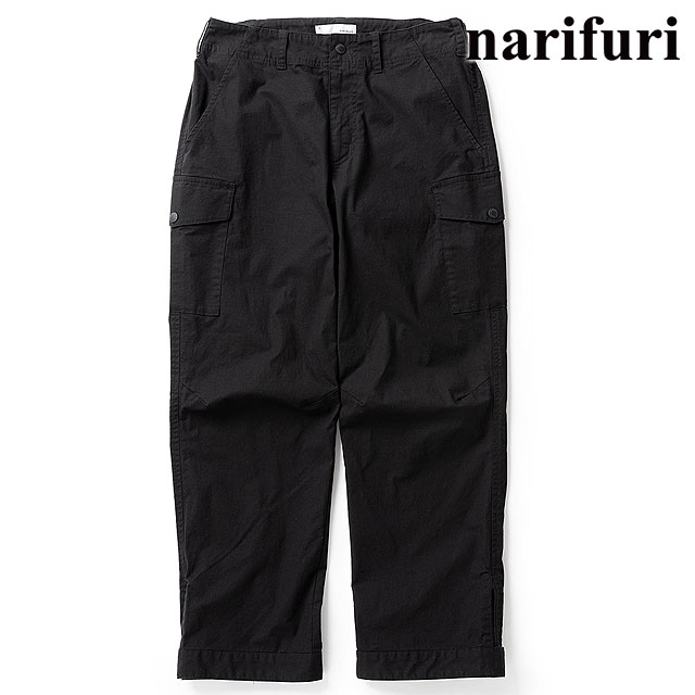 ナリフリ narifuri メンズ バイクカーゴパンツ [NF5105-001 SS26] バイクカーゴパンツ ボトムス ロングパンツ ストレッチ リップストップ生地 オールシーズン ブラック BLACK 正規取扱店
