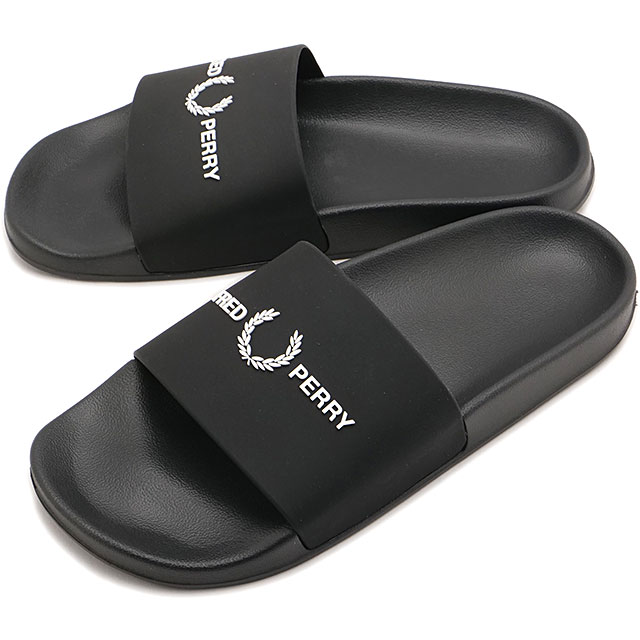 フレッドペリー FRED PERRY サンダル メンズ ブランデッドスライダー [B2320-102 SS26] BRANDED SLIDER 靴 スライドサンダル シャワーサンダル ブラック BLACK 正規取扱店