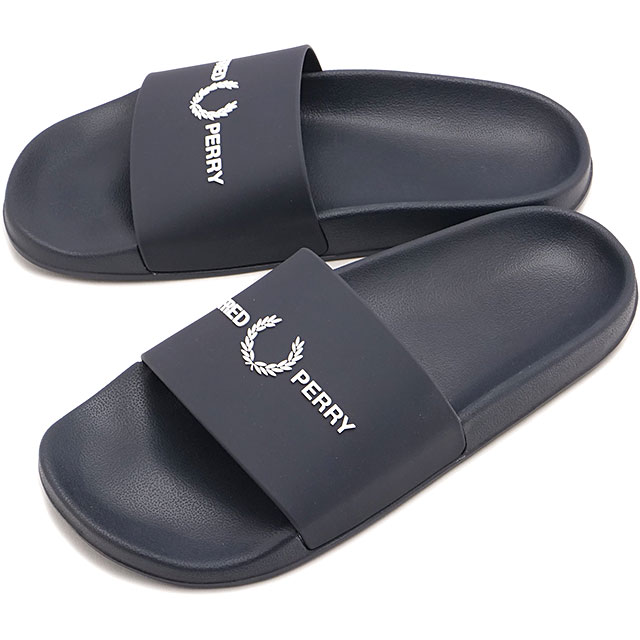 フレッドペリー FRED PERRY サンダル メンズ ブランデッドスライダー [B2320-608 SS26] BRANDED SLIDER 靴 スライドサンダル シャワーサンダル ネイビー NAVY 正規取扱店