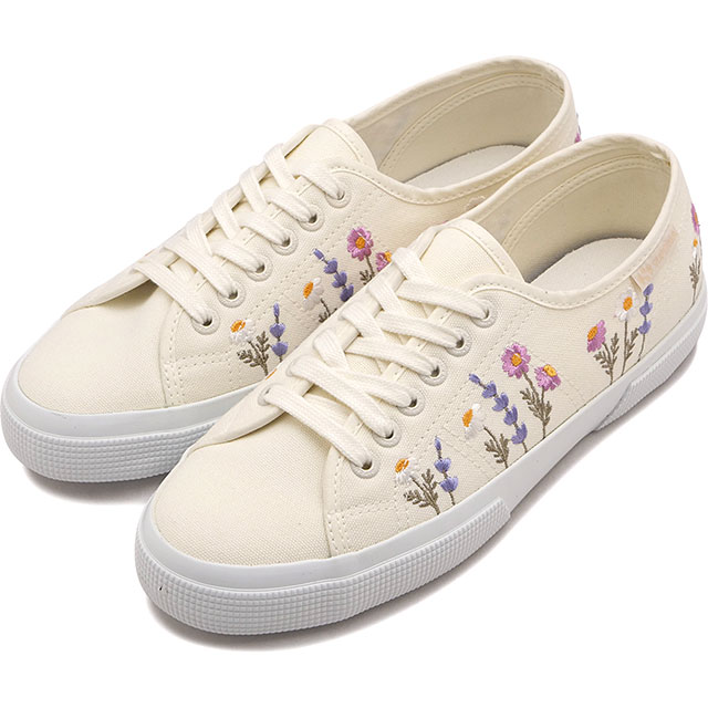 【4/20限定 最大P28倍】スペルガ SUPERGA スニーカー レディース フラワー エンボス レッジェーラ [6S8161ZW-AA5 SS26] 3750 FLW EMBO LEGGERA 靴 キャンバスシューズ ホワイト系 W-AVO-P-VIO（AA5） 正規取扱店
