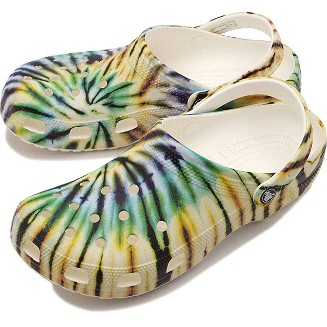 クロックス crocs サンダル クラシック タイダイ クロッグ [211937-90H SS26] CLASSIC TIE DYE CLOG メンズ・レディース ユニセックス 軽量 幅広 EVA 水洗い可 派手カラー マルチカラー MULTI 正規取扱店｜mischief シューズ＆アパレル