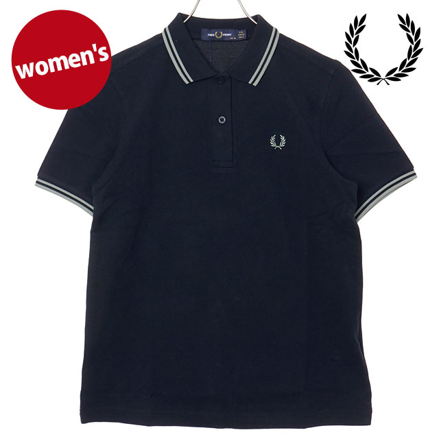 【20%OFF/SALE】フレッドペリー FRED PERRY ポロシャツ レディース ツインティップド フレッドペリーシャツ [G3600-T73 SS26] TWIN TIPPED FRED PERRY SHIRT トップス 半袖 コットンピケ ネイビー NAVY/SEAGRASS 正規取扱店【ts】【e】｜mischief シューズ＆アパレル