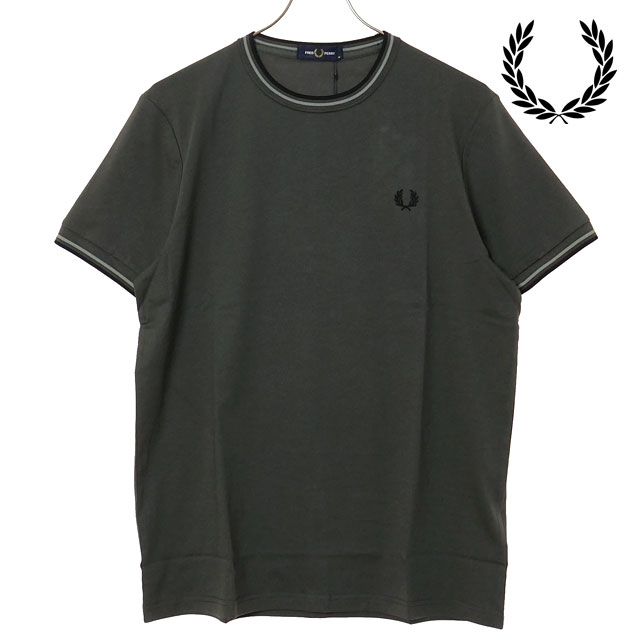 フレッドペリー FRED PERRY メンズ ツインティップド Tシャツ [M1588V-04B SS26] TWIN TIPPED T-SHIRT トップス 半袖 クルーネック カーキグリーン FIELD-GREEN/SEAGRASS/BLACK 【メール便可】 正規取扱店 8,047円