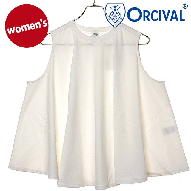 オーシバル ORCIVAL レディース スリーブレス ブラウス [OR-C0533-OEJ SS26] SLEEVELESS BLOUSE トップス ノースリーブカットソー 日本製 白 WHITE 正規取扱店【cp】｜mischief シューズ＆アパレル