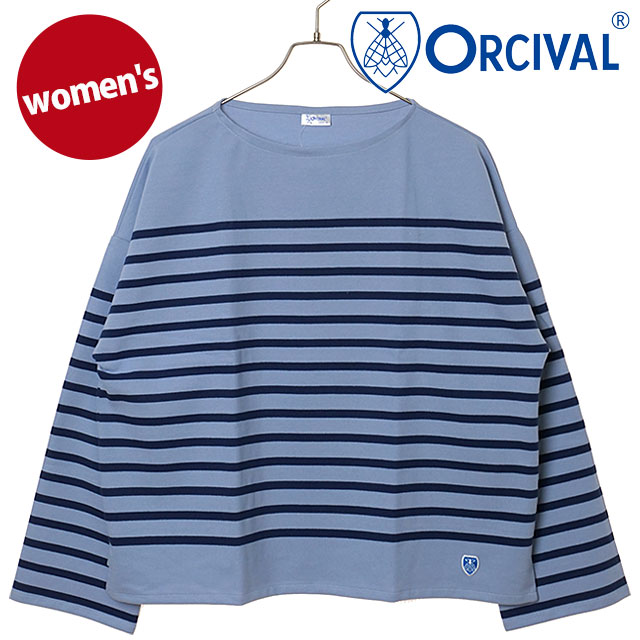オーシバル ORCIVAL レディース ワイドボディ ボートネックプルオーバー [#6929 SS26] WIDE BODY BOAT NECK P.O. トップス カットソー 長袖Tシャツ フランス製 ブルー LARKSPUR/TANZANITE 正規取扱店