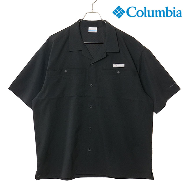 コロンビア Columbia メンズ クリスタルロックショートスリーブシャツ [PG9276-010 SS26] Crystal Rock S/S Shirt トップス 半袖 サファリシャツ アウトドア UVカット ブラック 【メール便可】 正規取扱店