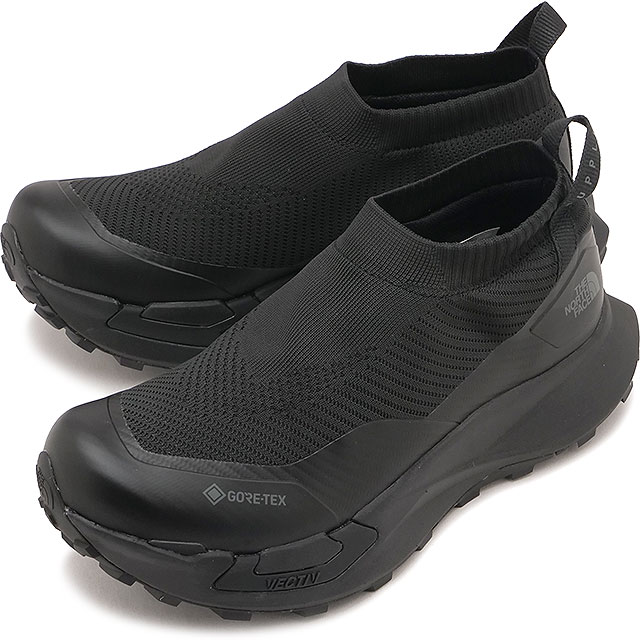 ザ・ノース・フェイス THE NORTH FACE スニーカー メンズ ベクティブサプルゴアテックス [NF52642-KK SS26] VECTIV Supple GORE-TEX 厚底 ニットアッパー スリッポン タウンユース アウトドア 黒 TNFブラック/TNFブラック 正規取扱店