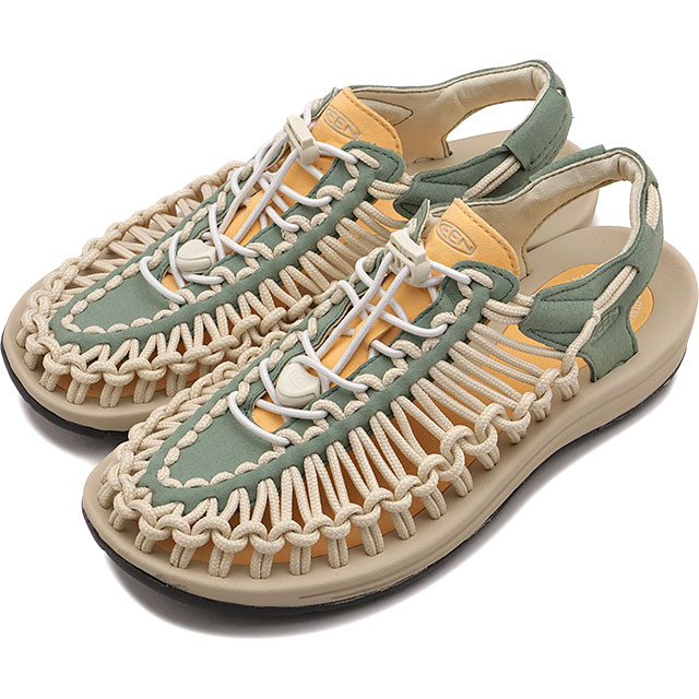 キーン KEEN サンダル レディース ユニーク [1032190 SS26] W UNEEK キャンプ アウトドア タウン トラベル シューズ グリーン/ベージュ LILY-PAD/PEACH-FUZZ 正規取扱店