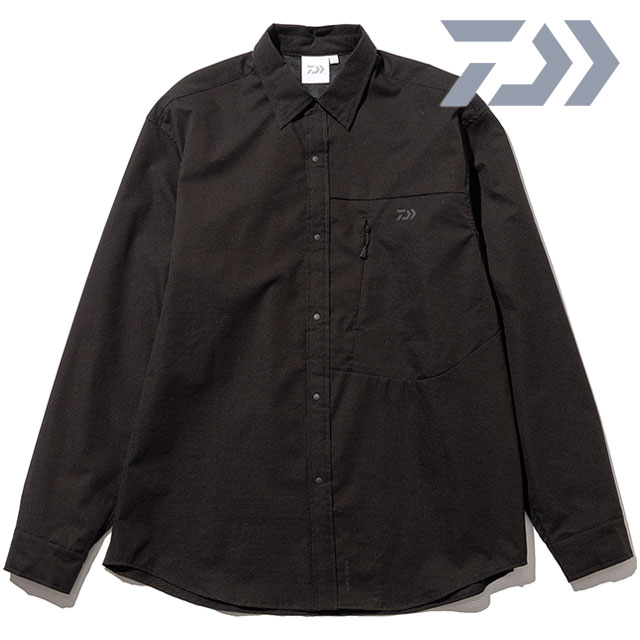 ダイワ DAIWA メンズ ドットエア ロングスリーブシャツ [DE-8126EX SS26] DOT AIR LS SHIRT トップス 長袖シャツ カジュアルシャツ ブラック BLACK 正規取扱店