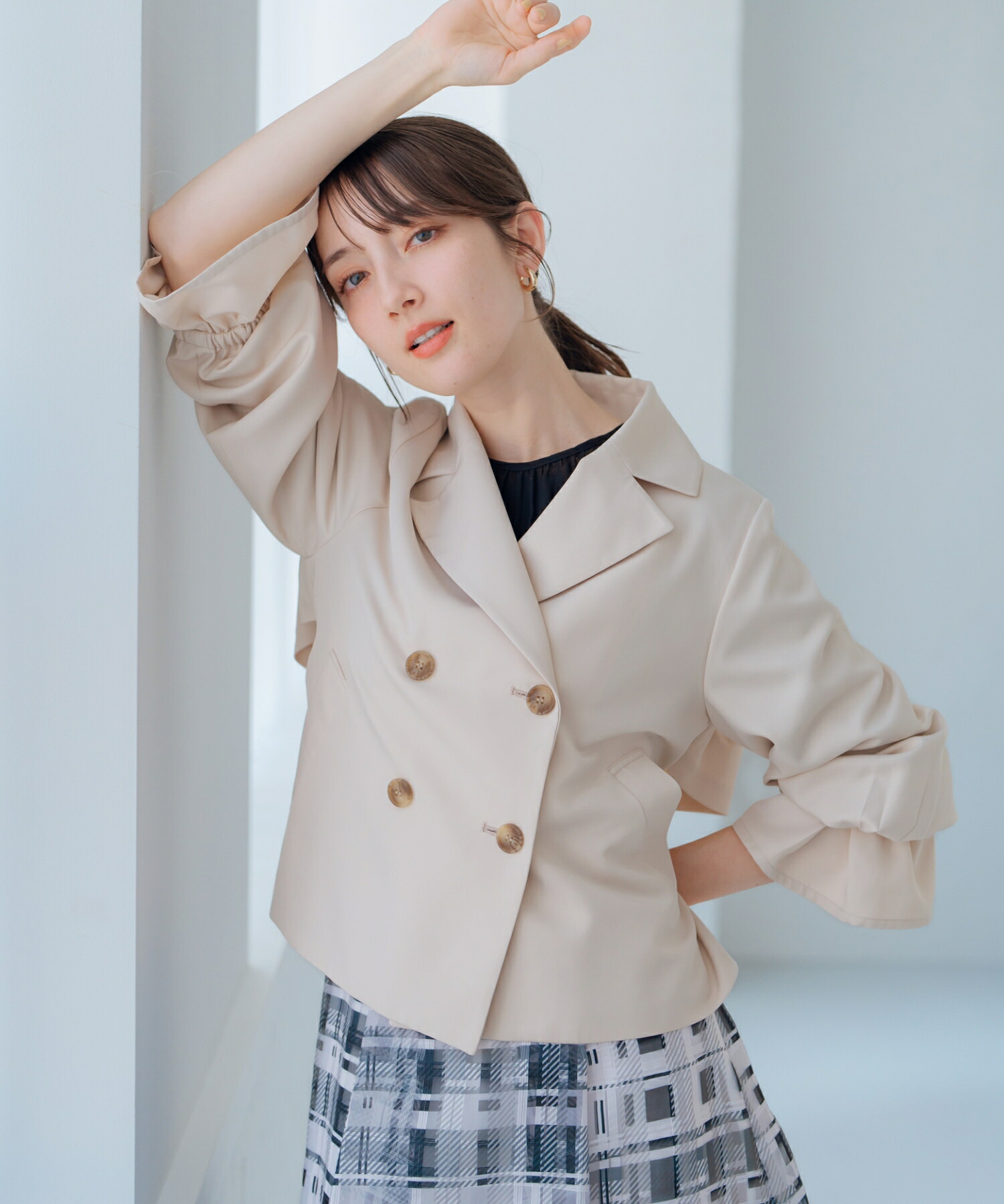 【MORE10%OFF】【40%OFF】【定価15,400円→9,240円】【SALEアウトレット】ショートトレンチジャケット/MM518506 MISCH MASCH ミッシュマッシュ 公式