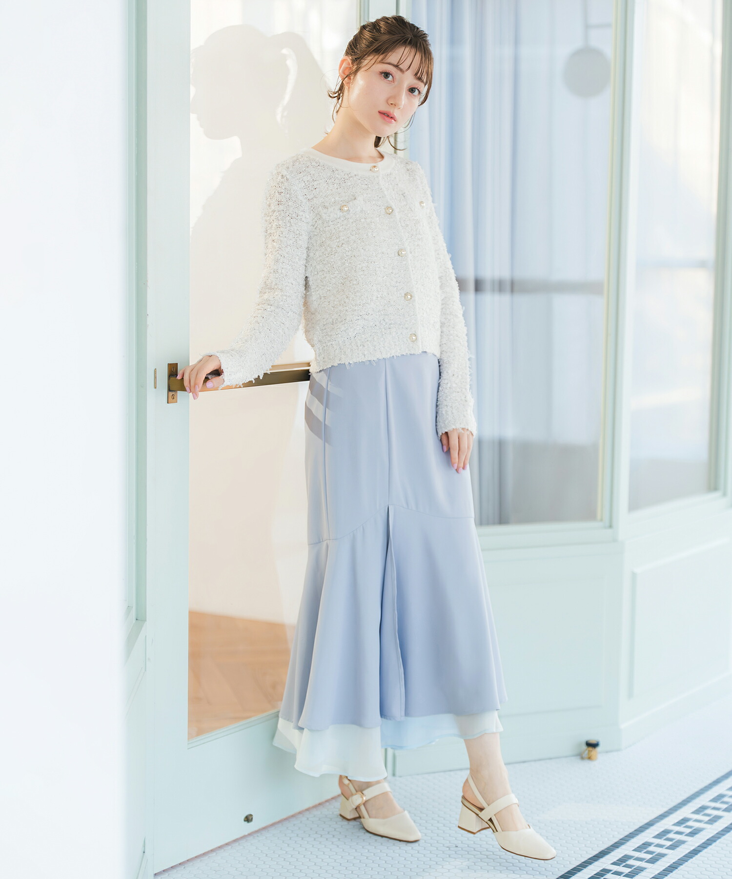 【30%OFF】【2026春夏アイテム】ミックステープツイードニットジャケット/MM618501 ミッシュマッシュ カーディガン ツイード生地